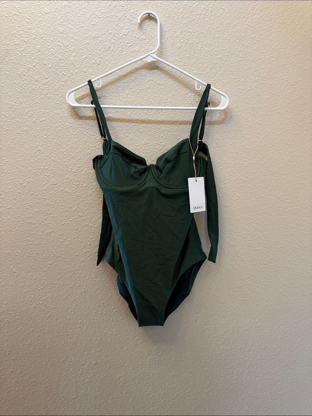 Quince Dark Green Kids One-Piece Bodysuit with Adjustable Straps